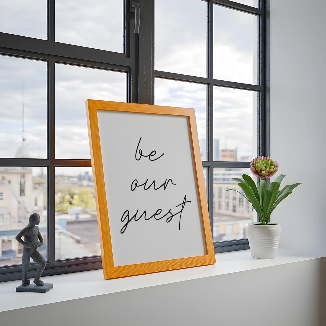Be Our Guest Script Hand Lettered Welcome Entryway Wall Decor Poster - Image 3