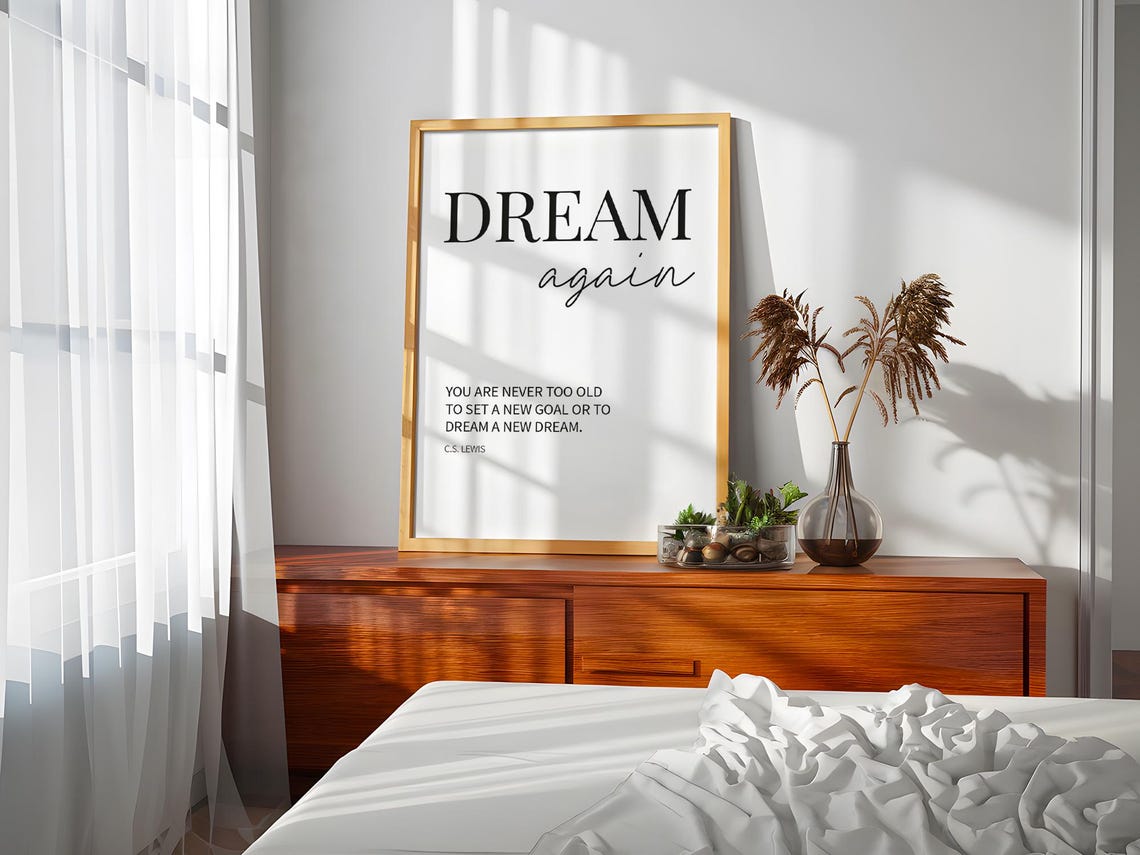 Dream Againwall Art Cs Lewis Wall Decor Book Page Inspirational Quote - Image 3