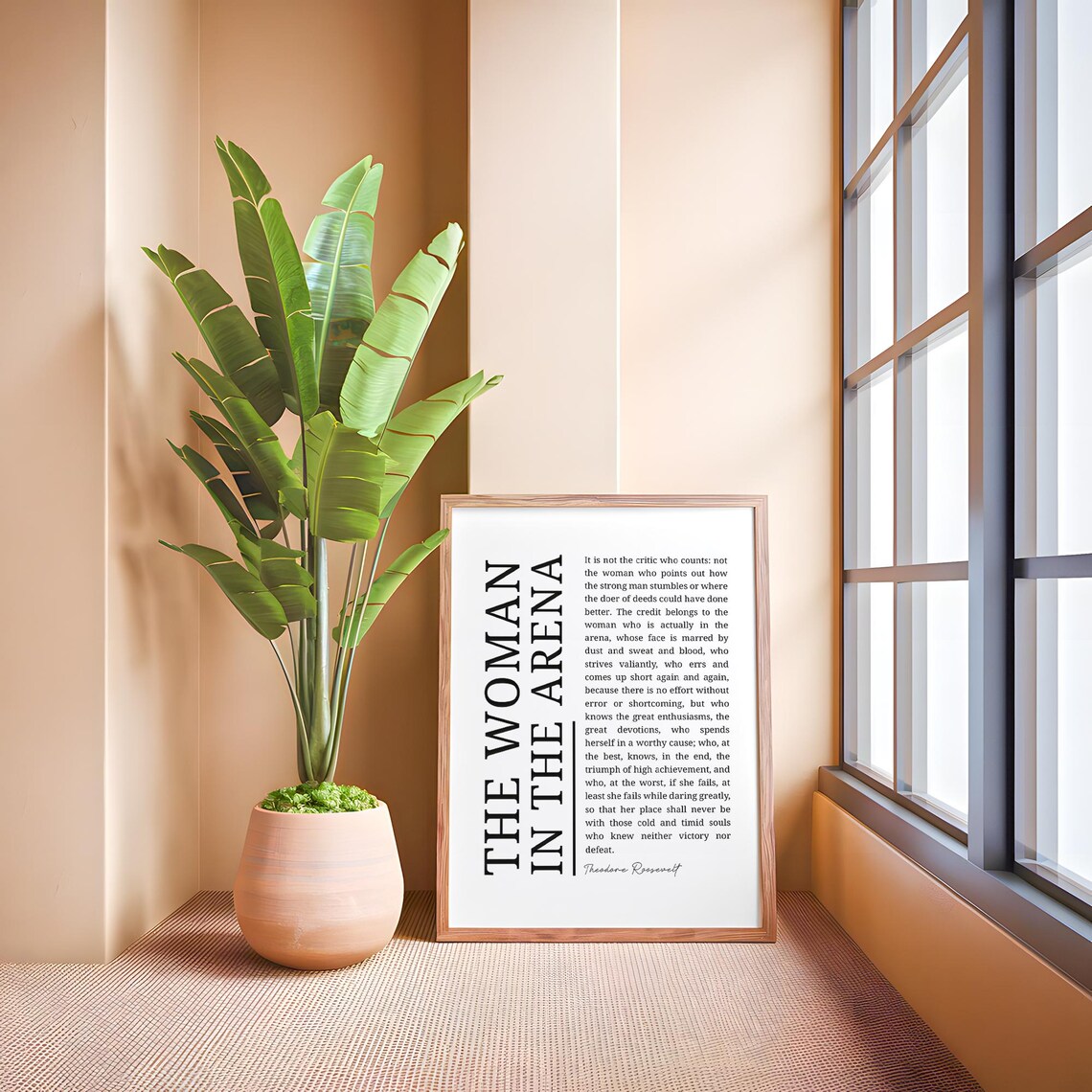 The Woman In The Arena Bold Vintage Serif Roosevelt Quote Poster - Image 6