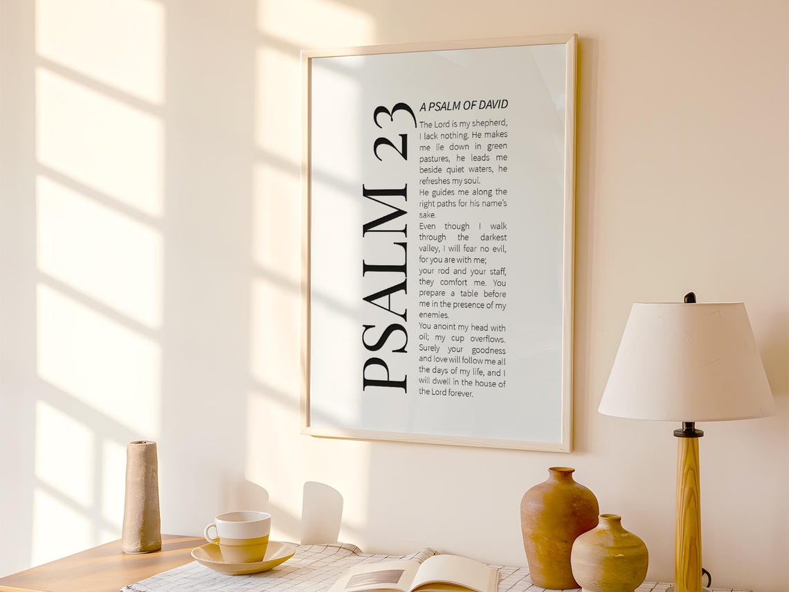 Psalm 23 The Lord Is My Shepherd Full Text Modern Scripture Poster - Image 3