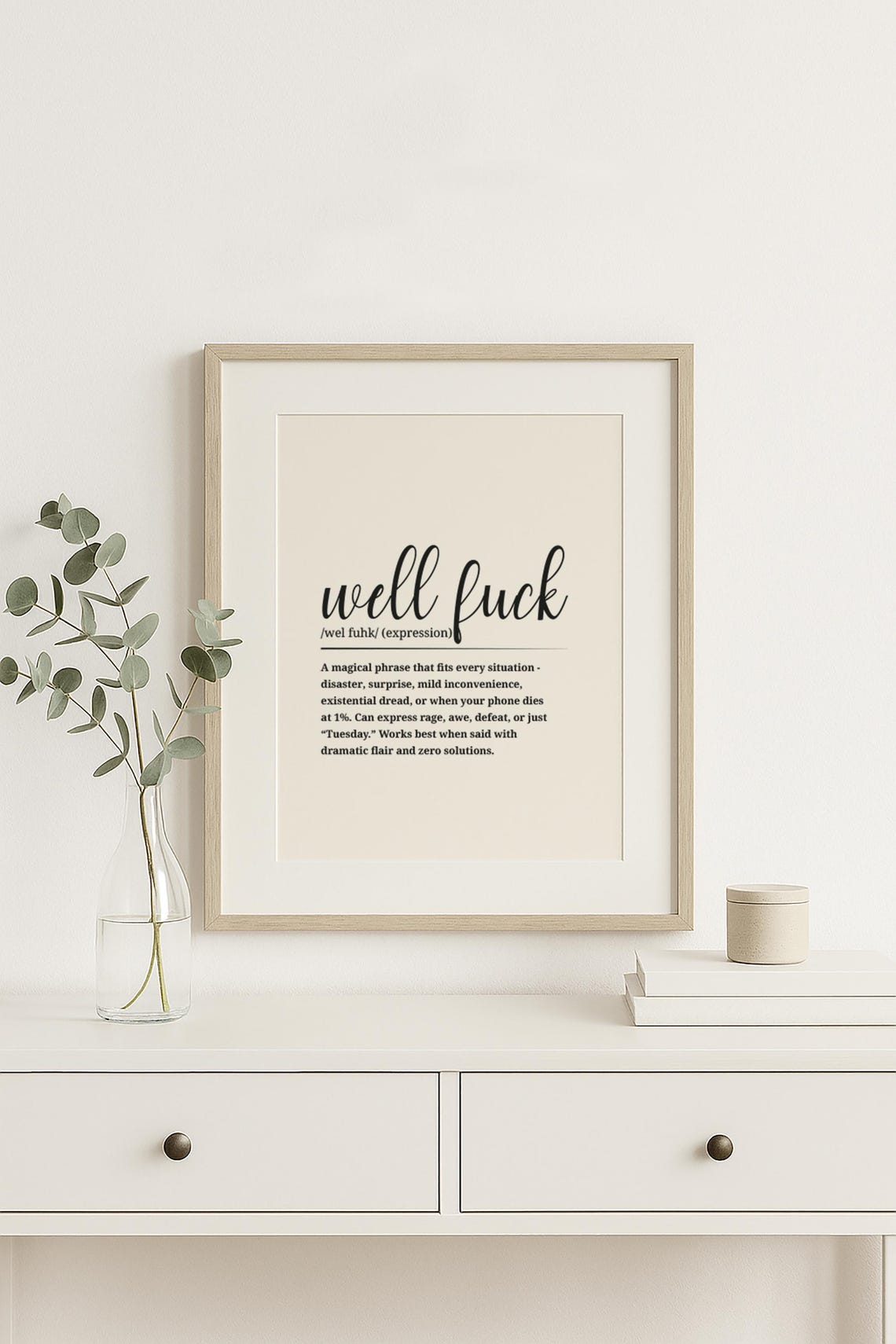 Well Fuck Definition Poster Funny Wall Art Expression Typography Decor - Image 4