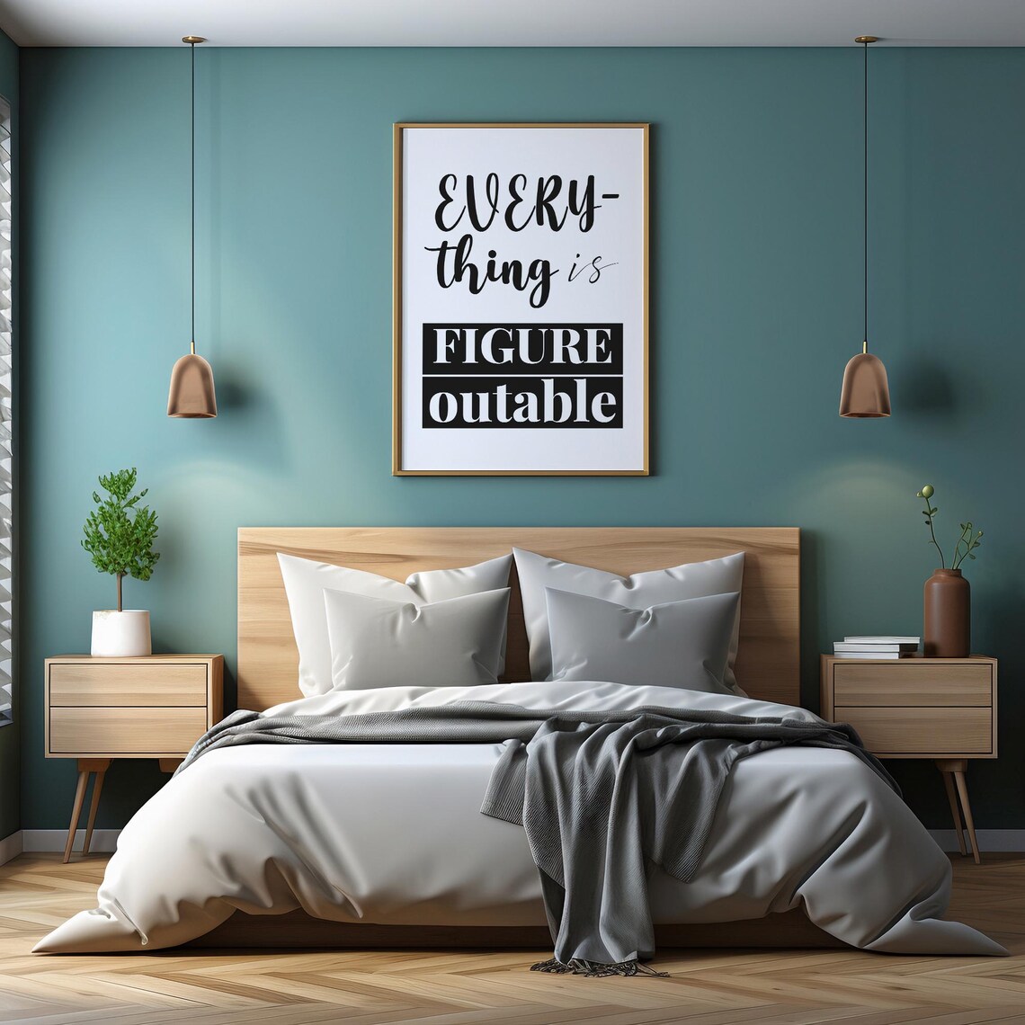 Everything Is Figureoutable Quote, Motivational Art Print - Image 3