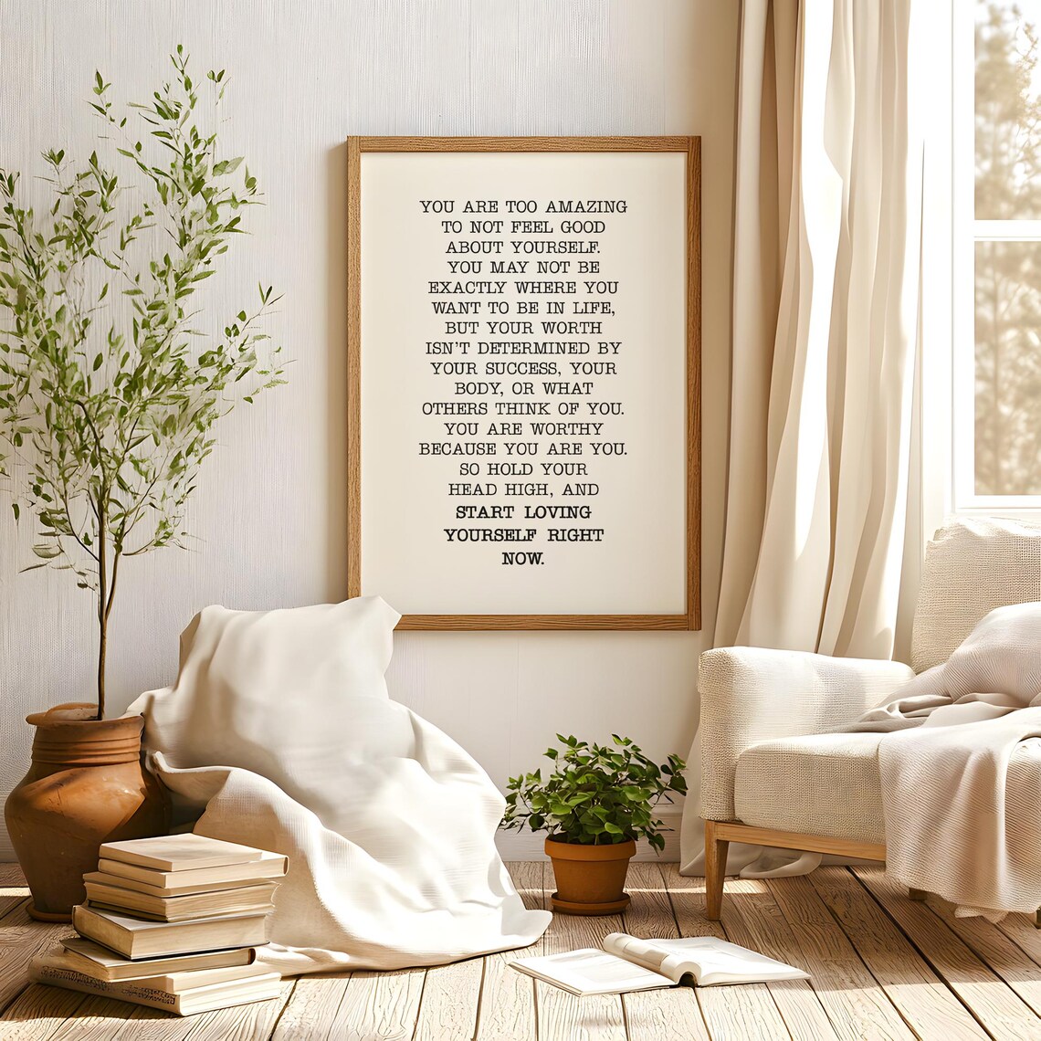 You Are Too Amazing Self Worth Affirmation Encouragement Quote Poster