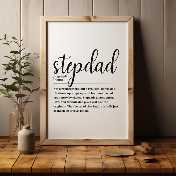 Stepdad Definition Script Typography Bonus Dad Family Gift Poster
