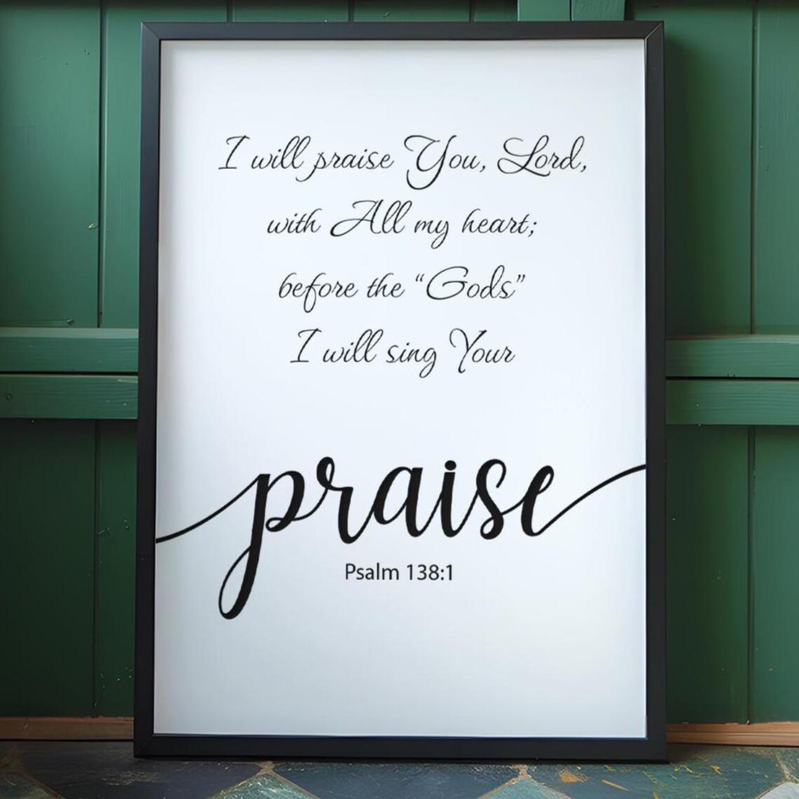 Psalm 1381 Wall Art Christian Decor Bible Verse Print Scripture Sign