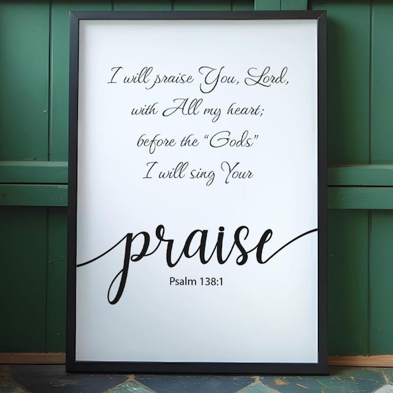 Psalm 1381 Wall Art Christian Decor Bible Verse Print Scripture Sign