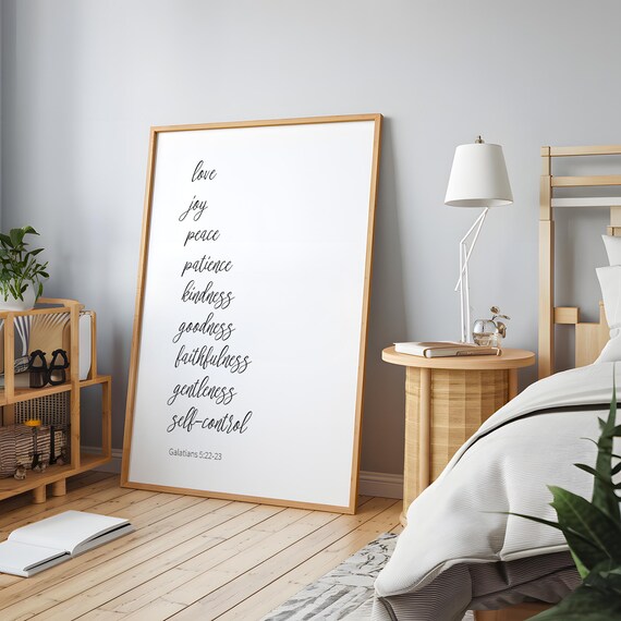 Fruits Of The Spirit Wall Art Galatians 522 23 Decor Bible Verse Print Christian