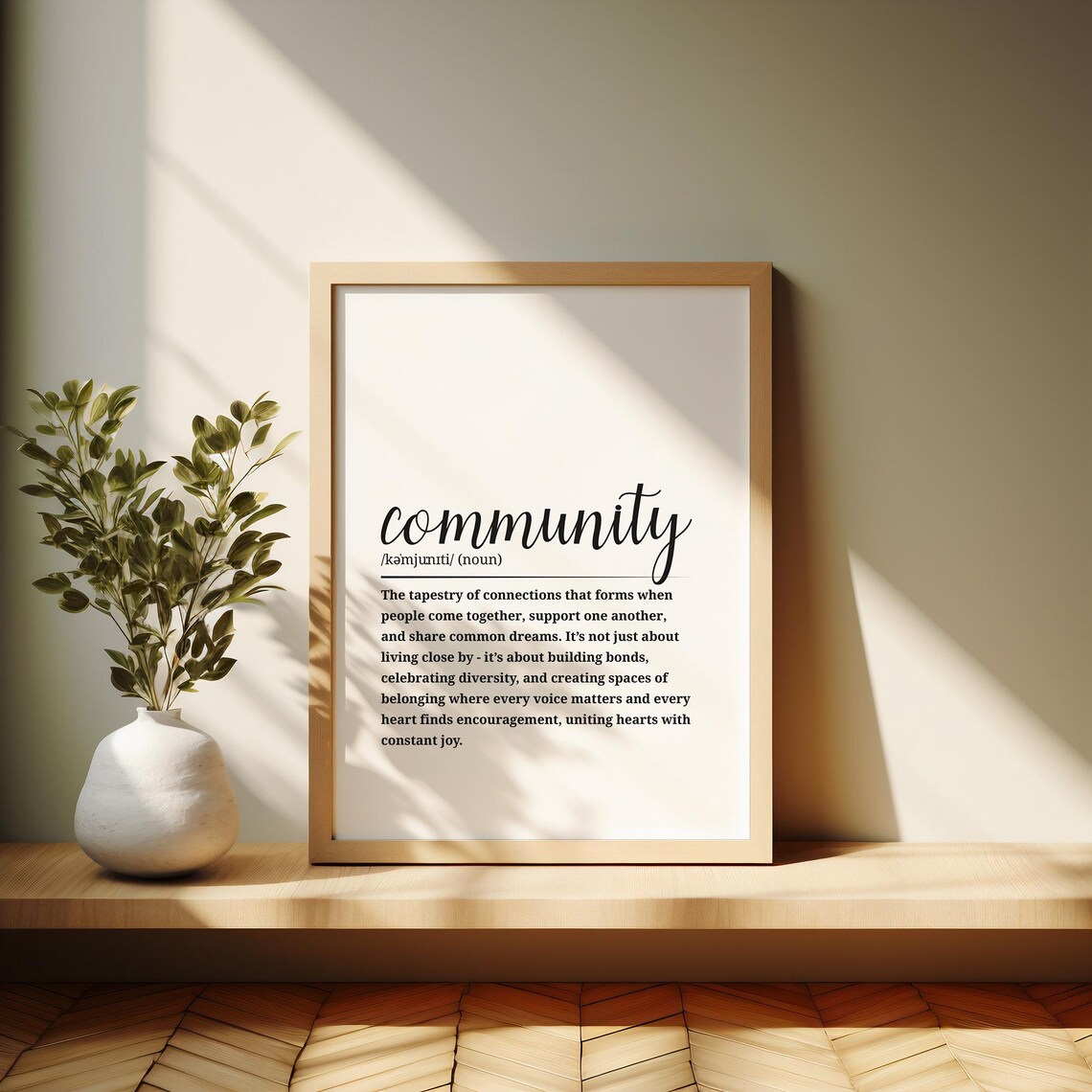 Community Definition Togetherness Quote Art Print - Image 5