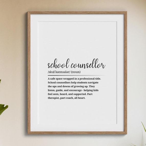 School Counsellor Definition Poster Part Therapist Part Coach Heart