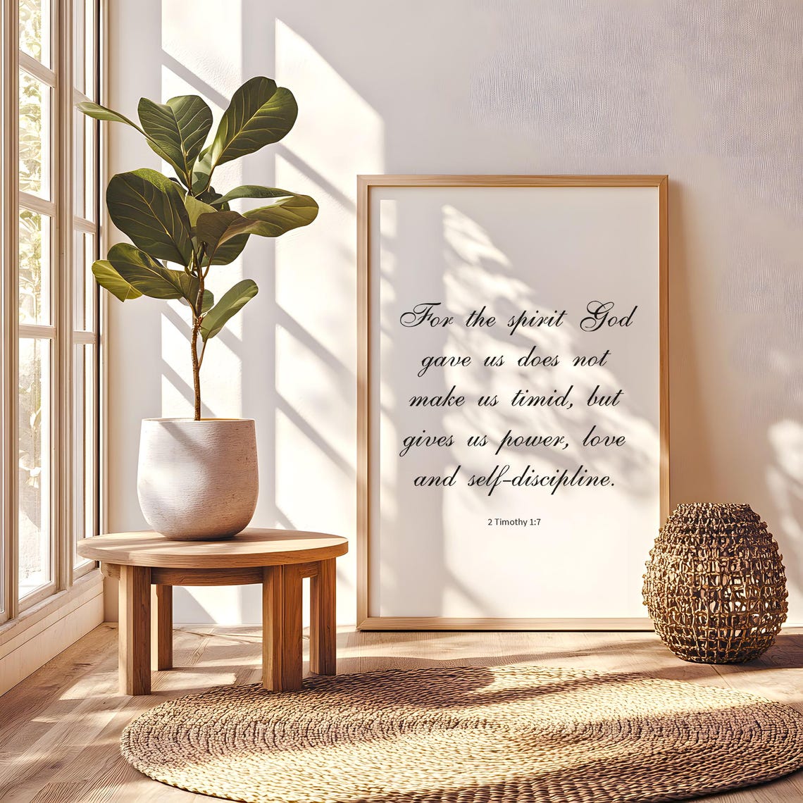 2 Timothy 1 7 Power Love Self Discipline Bible Verse Scripture Poster - Image 5