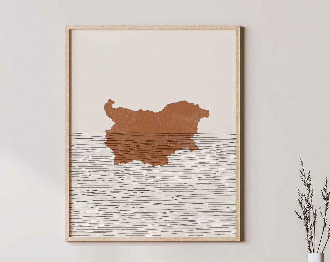 Bulgaria Print Boho Wall Art And Decor Country Travel Poster Map Silhouette