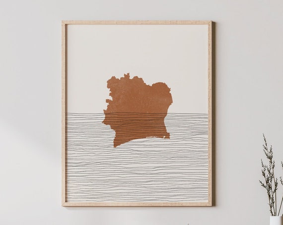 Cte Divoire Print Boho Wall Art And Decor Country Travel Poster Map Silhouette Ivory Coast