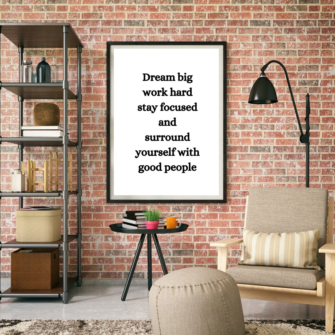 Dream Big Work Hard, Minimalist Typography Poster - Image 3