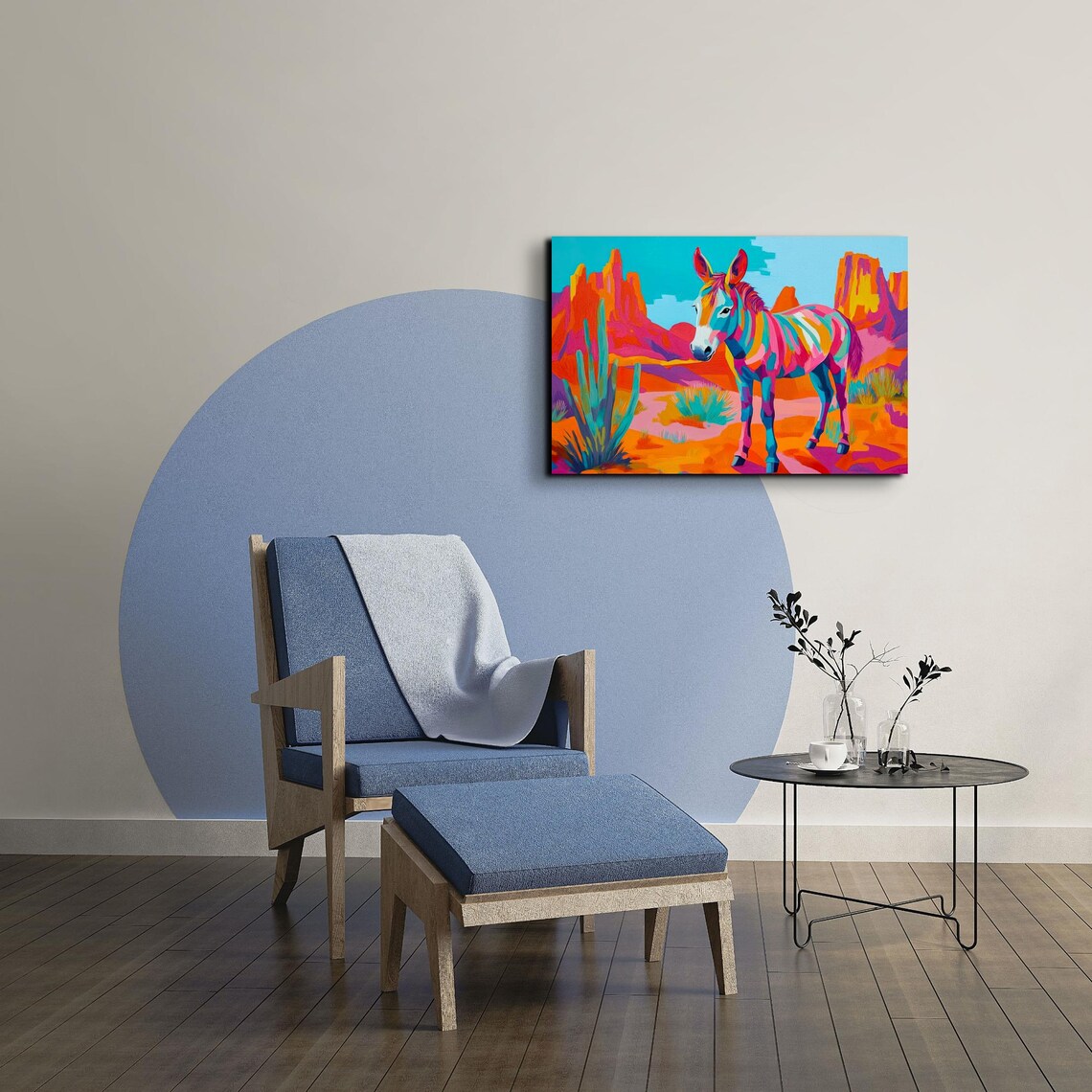 Day Glow Southwest Donkey Retro Desert Art Print - Image 7