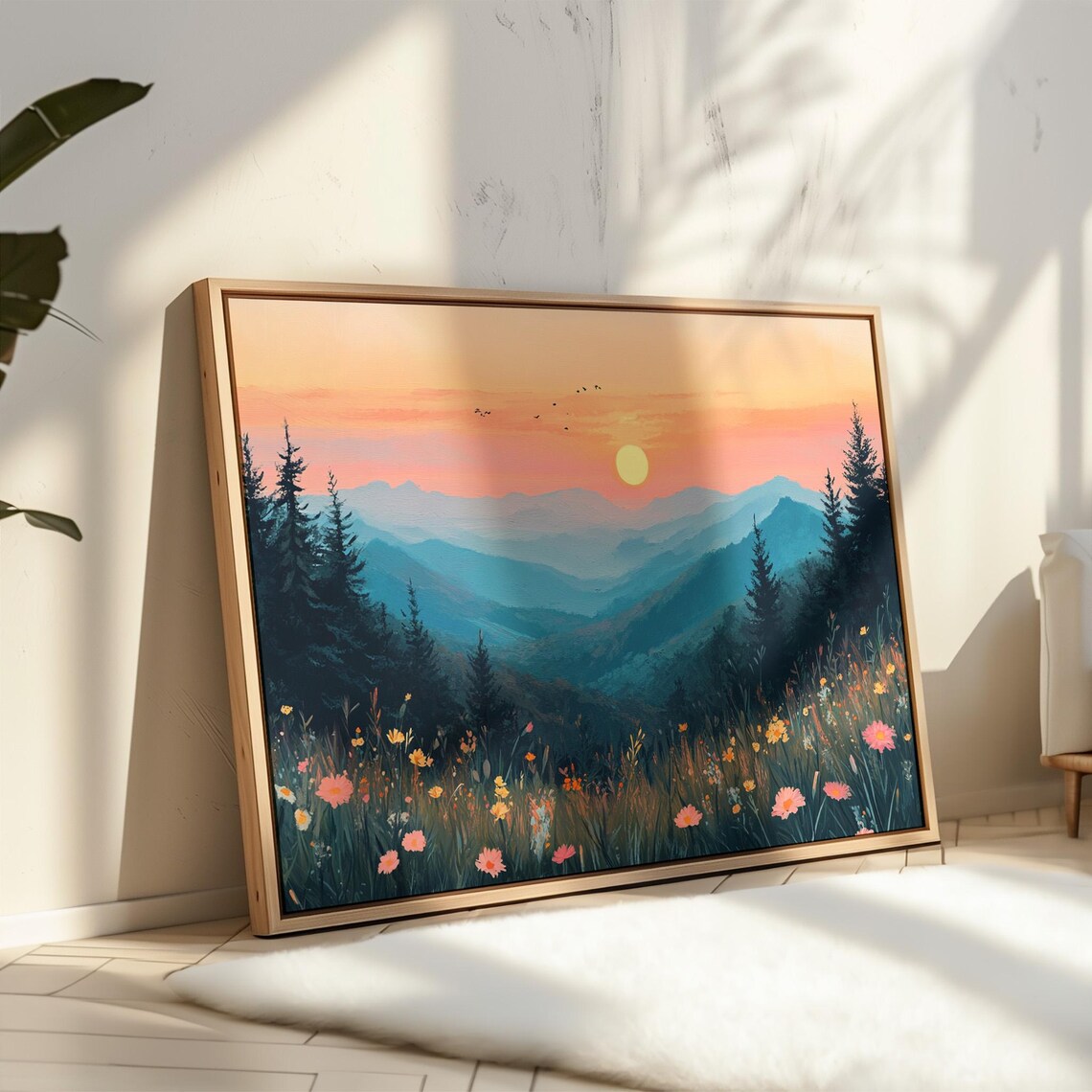 Majestic Sunset Over Mountain Valley, Nature Landscape - Image 4