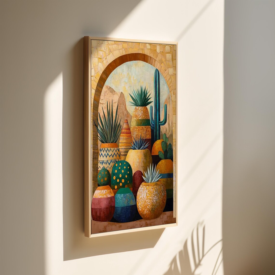 Boho Cacti and Pots Art Print, Southwest Desert Scene - Image 5