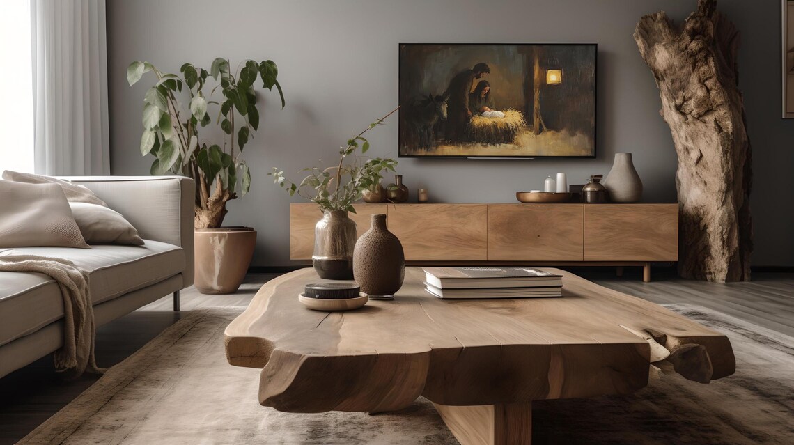 Nativity Scene Jesus In The Manger Moody Oil Painting Christmas Poster - Image 7
