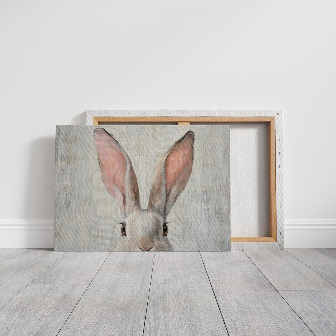 Adorable Bunny Close-Up Art Print, Rustic Rabbit - Image 3