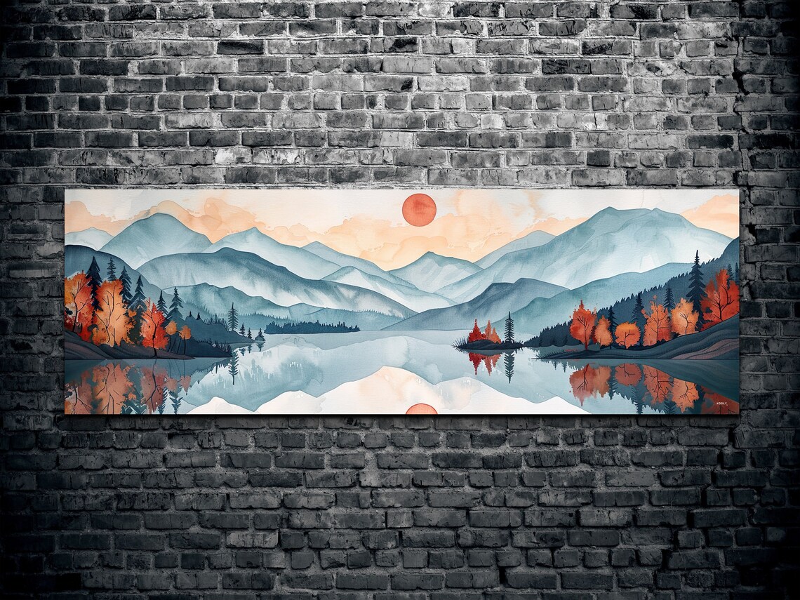 Adirondack Mountains Mid-Century Modern Wall Art Print - Image 2