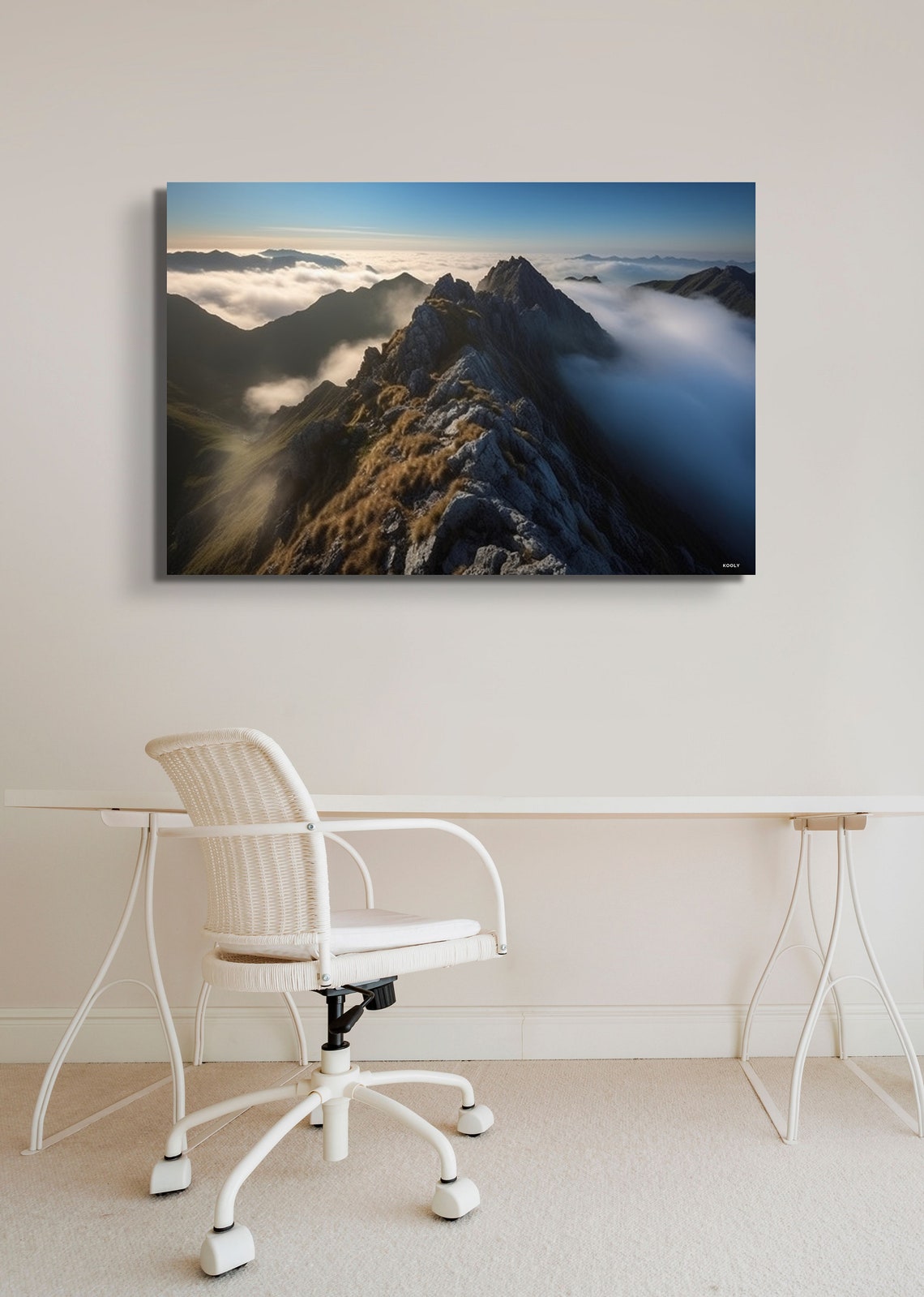 Mountain Ridge Above Clouds Sunrise Photography Landscape Poster - Image 3