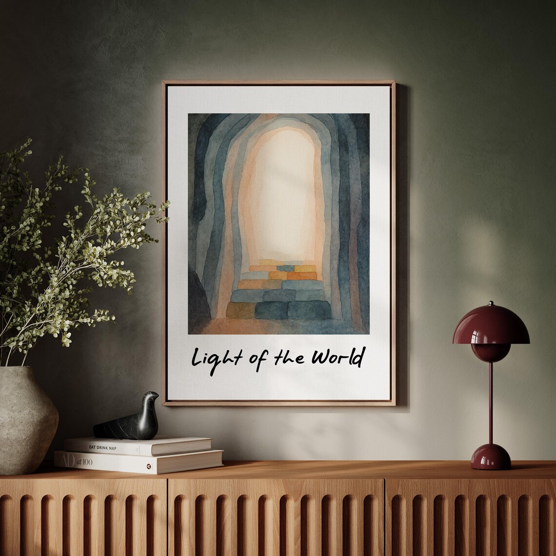 Light Of The World Watercolor, Christian Quote Art - Image 5