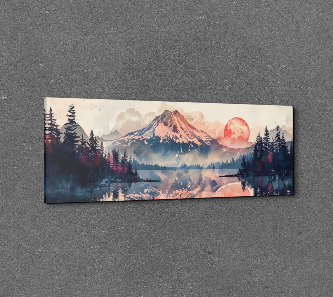 Klamath Mountain Mid-Century Modern Art Print - Image 3