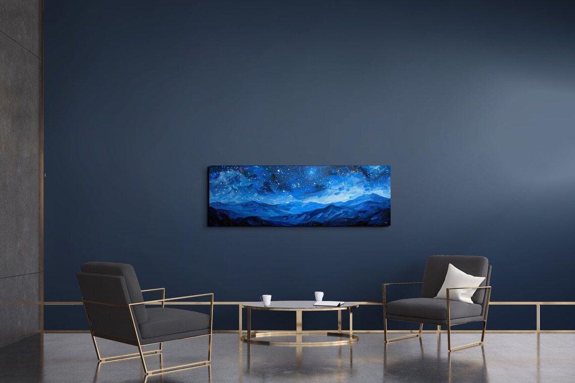 Starry Night Sky, Stars Over the Mountain Skyline - Image 7