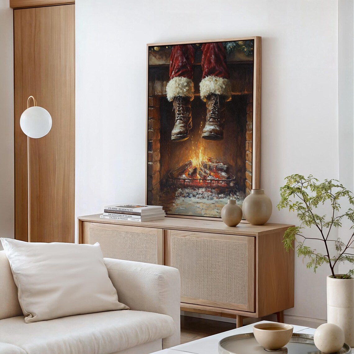 Santa's Boots Above Fireplace, Rustic Holiday Decor - Image 6