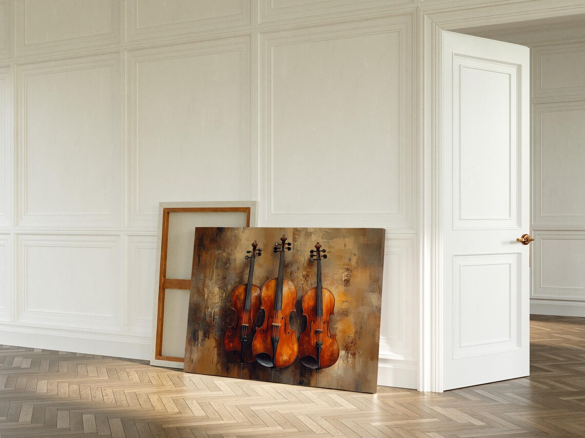 Vintage Violin Art Print, Rustic Classical Music Decor - Image 2