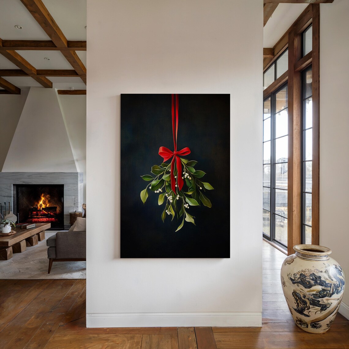 Classic Mistletoe Art, Festive Holiday Wall Decor - Image 5
