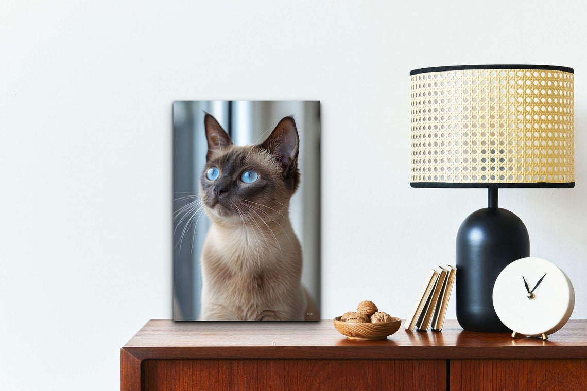 Siamese Cat Blue Eyes Portrait Elegant Feline Photography Poster - Image 4