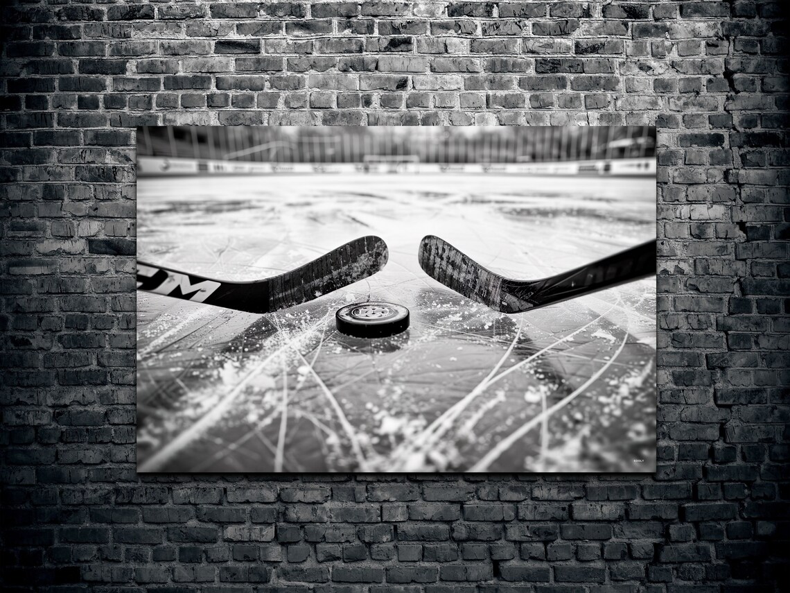Ice Hockey Black And White Style Art Print - Image 2
