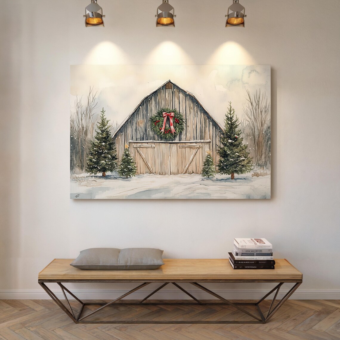 Winter Christmas Time Farmhouse Art Print - Image 4