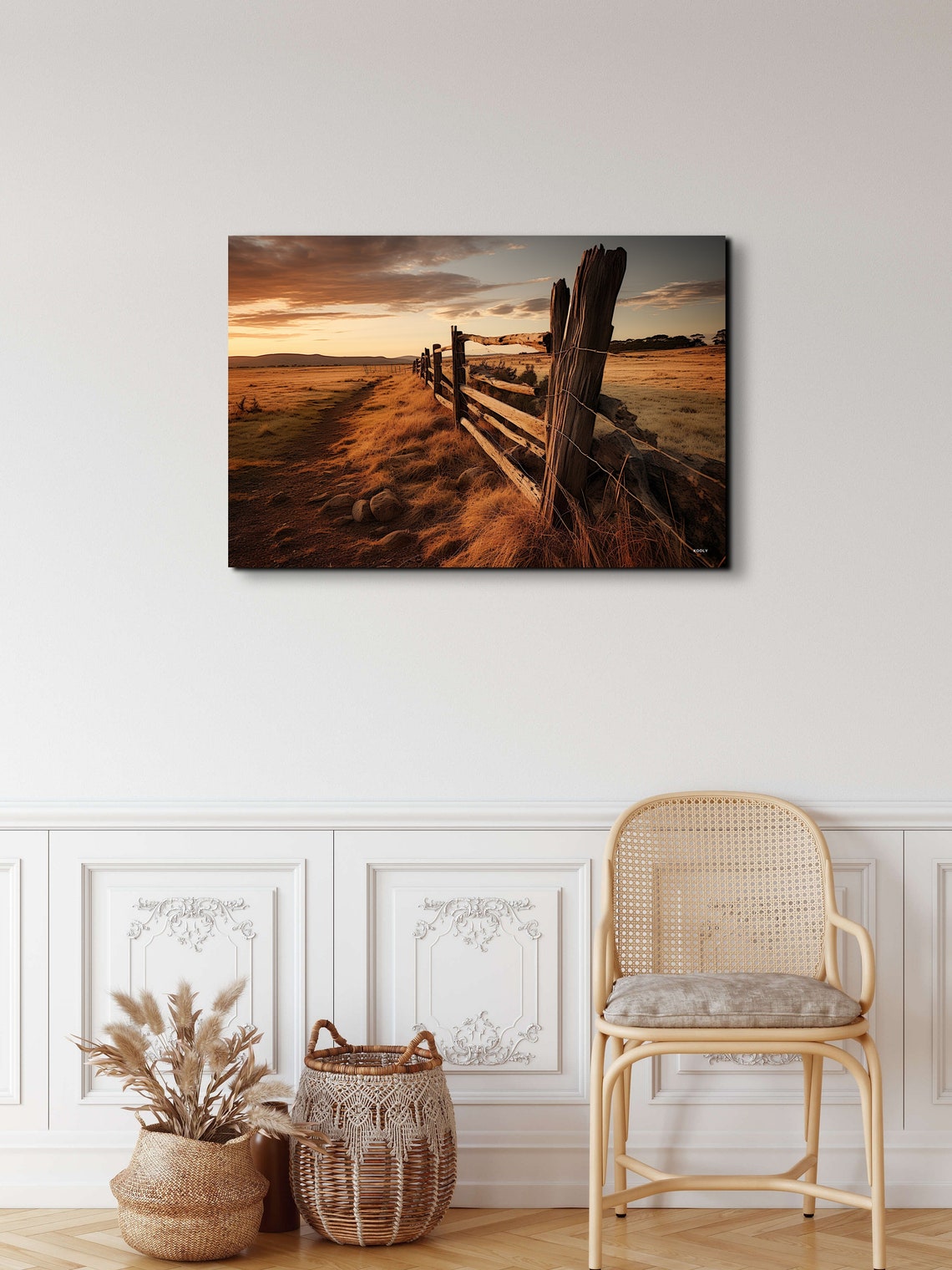 Australian Landscape Fence And Gum Trees Wall Art - Image 6