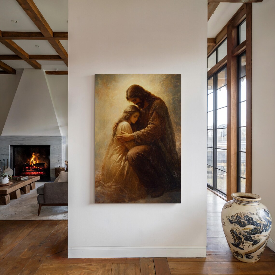 Jesus Comforting Woman Sorrow Faith Healing Christian Poster - Image 4