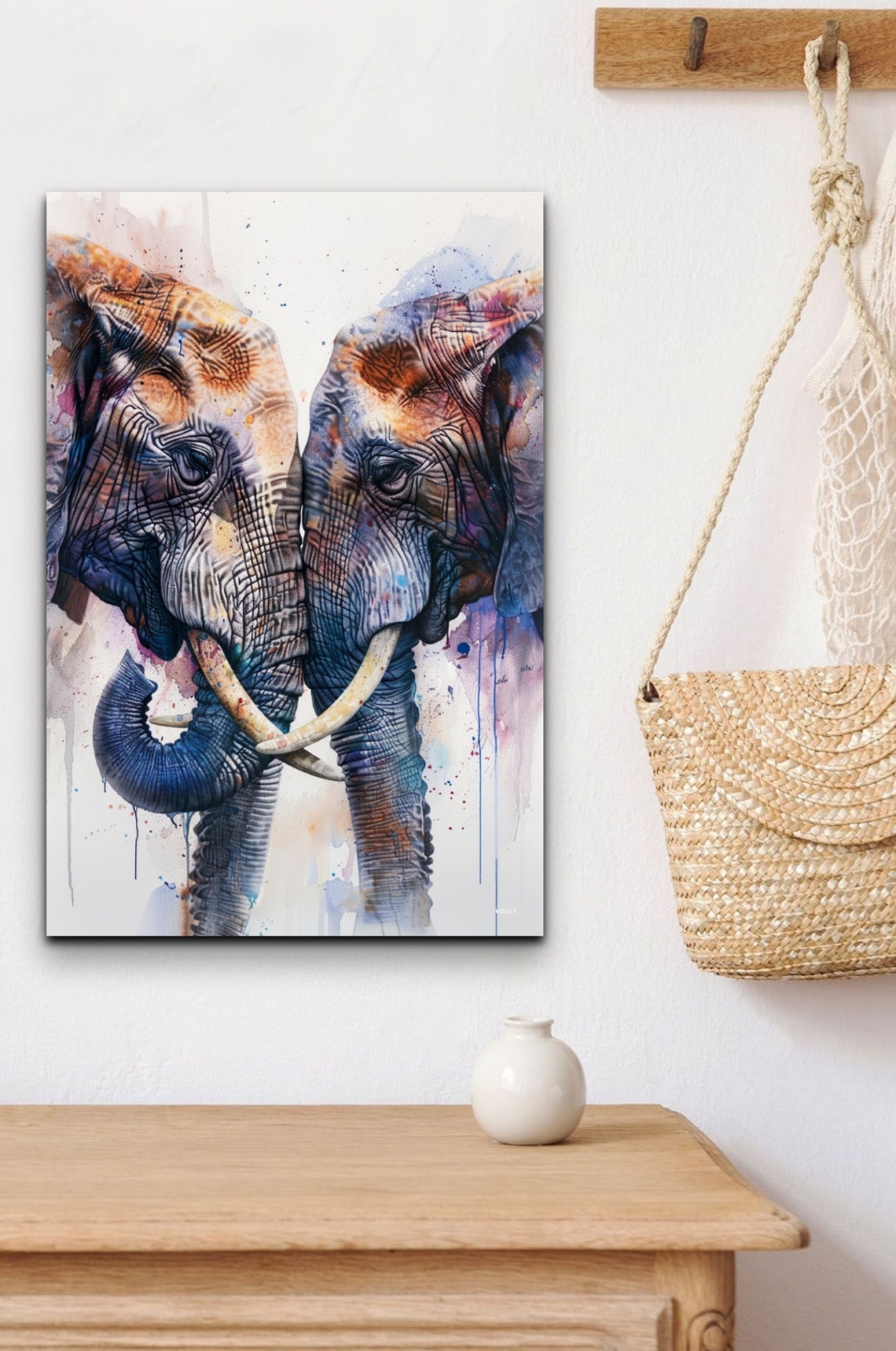 Watercolor Elephants Wall Art Print - Image 7