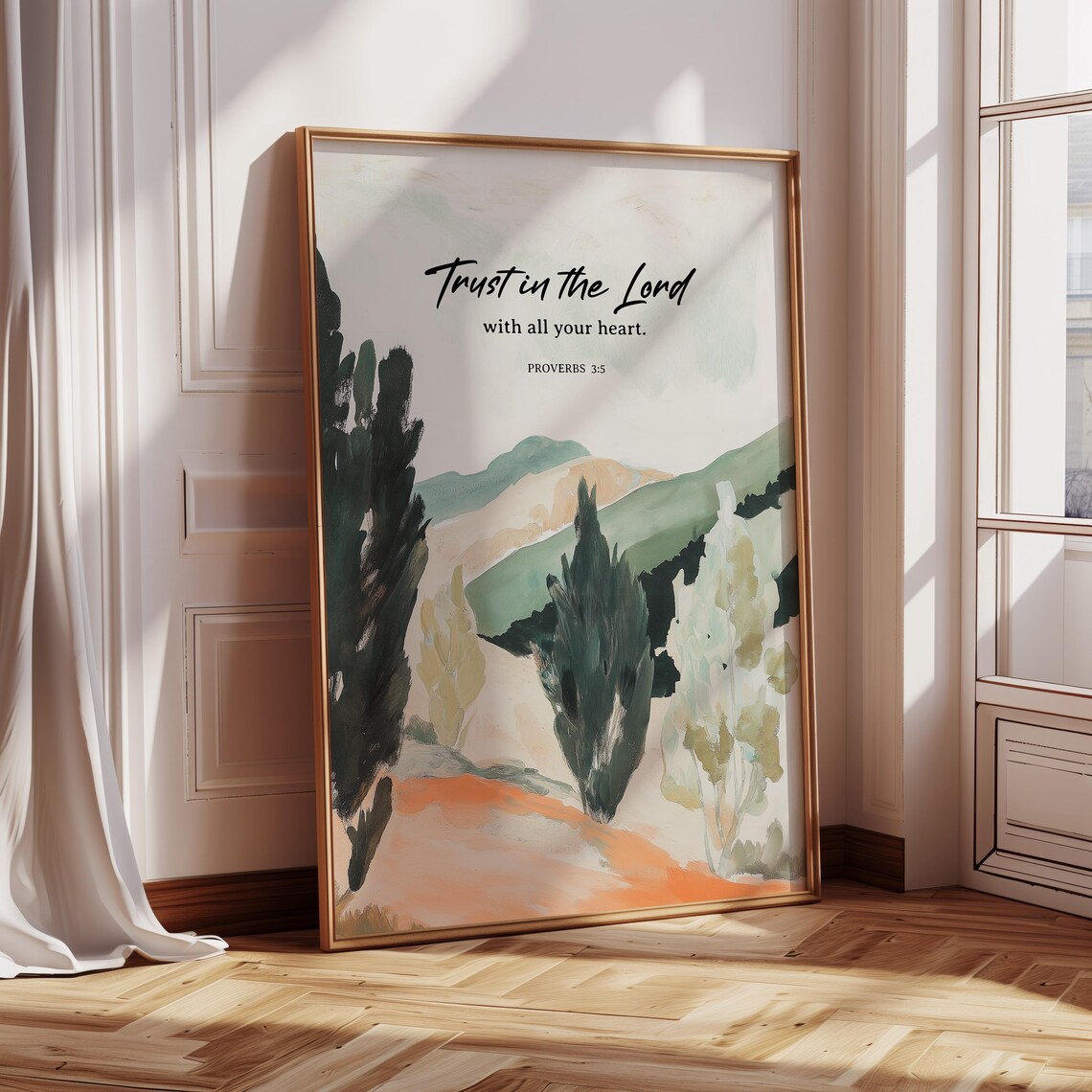 Proverbs 35 Faithful Trust In The Lord, Scripture Art Print