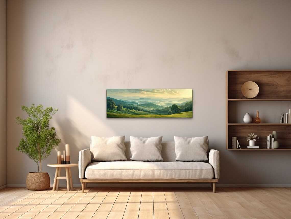 Vintage Misty Mountain Scene, Nature Landscape Print - Image 6
