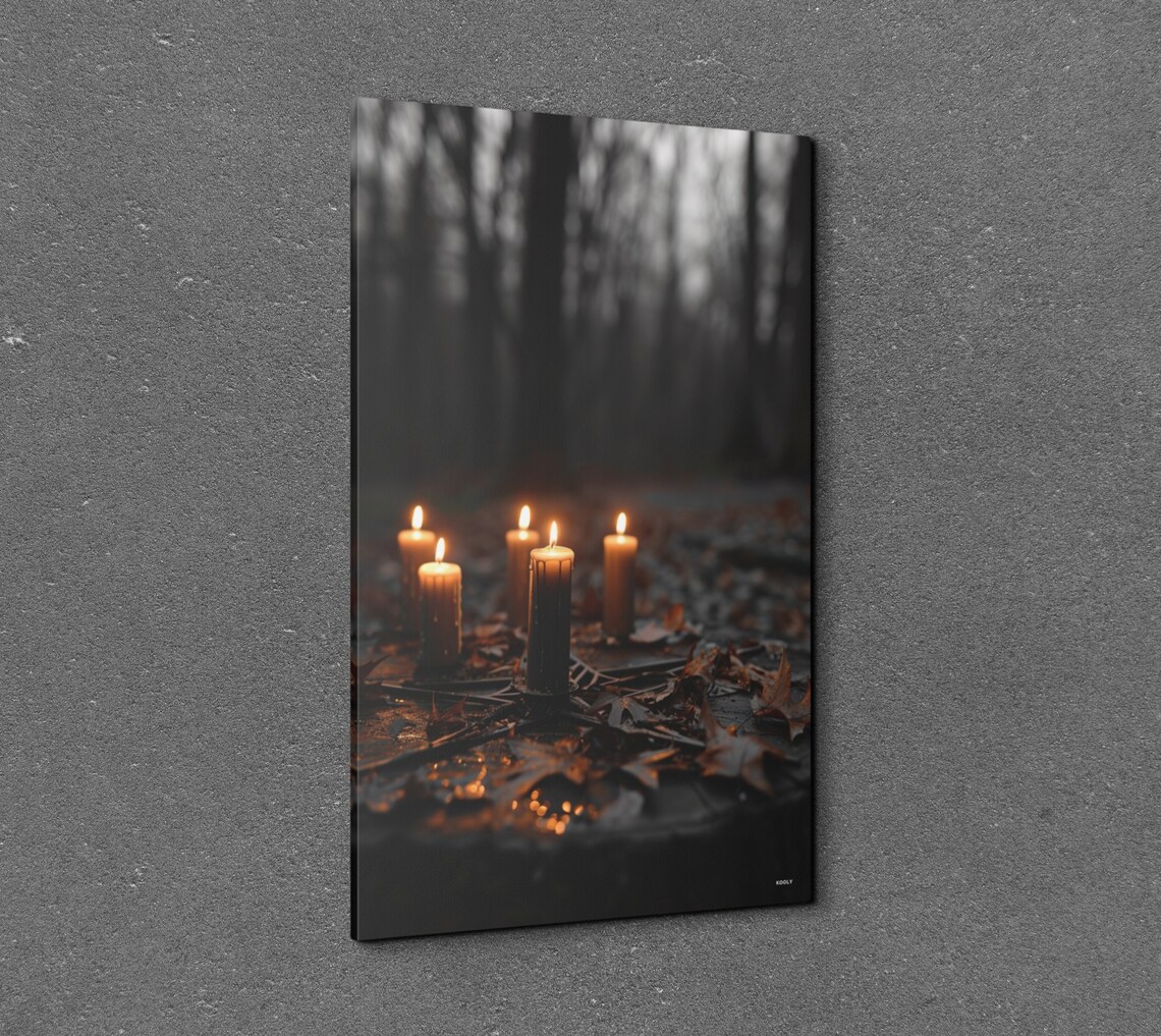 Candle Forest Ritual Witch Halloween Art - Image 2