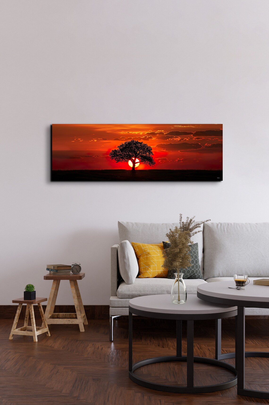 Big Sunset Behind Old Tree, Nature Decor - Image 7