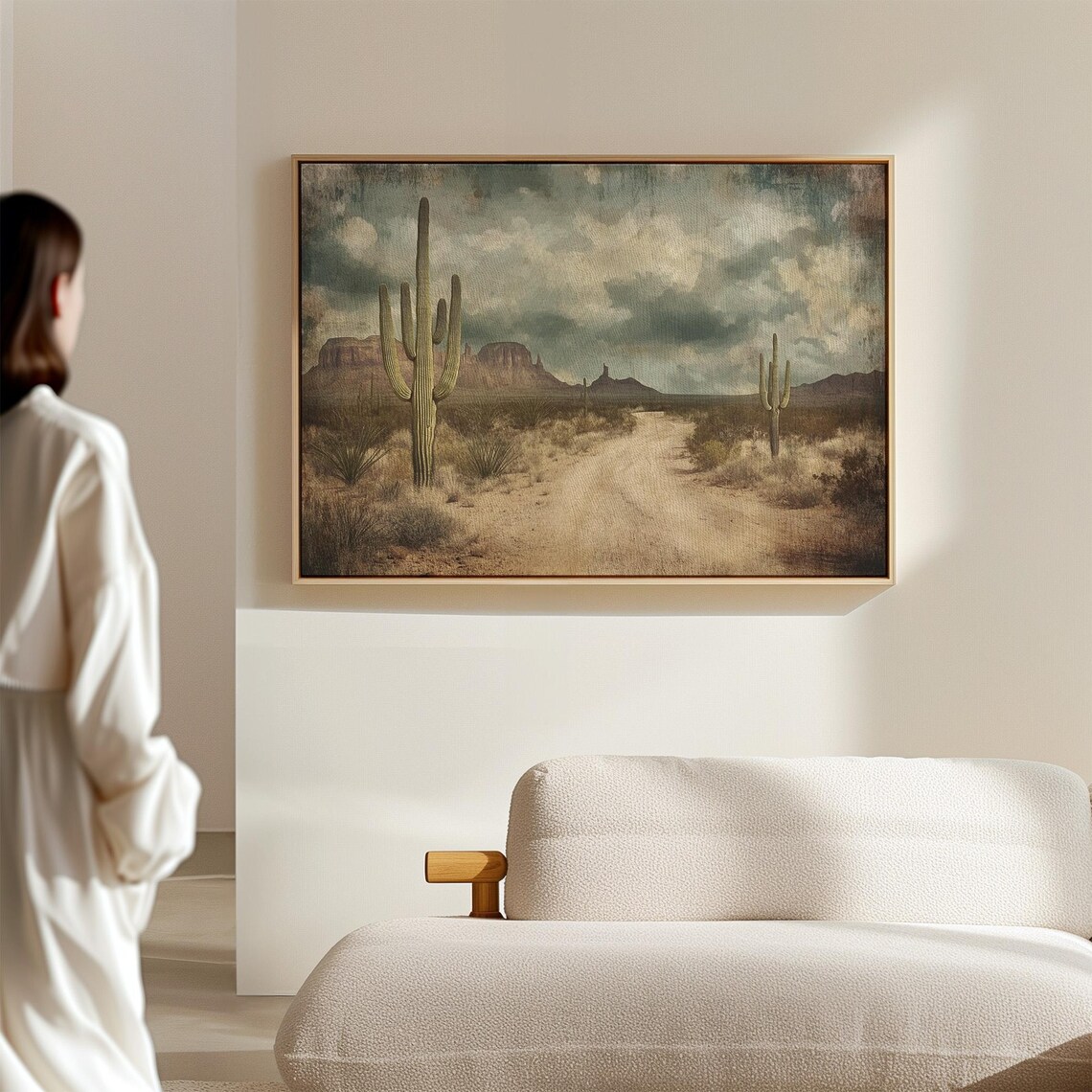 Desert Road With Cactus, Rustic Southwest Landscape - Image 4