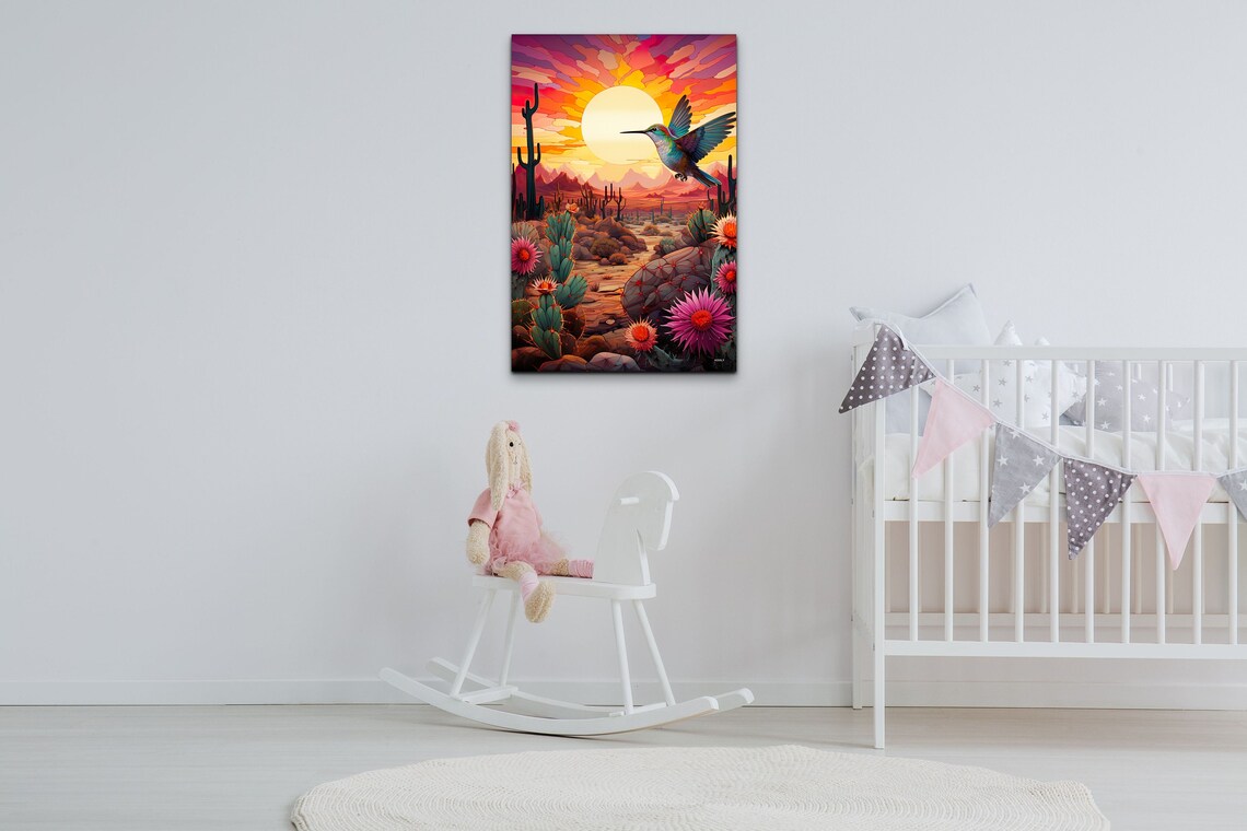 Costa Hummingbird Watercolor Bird Art Print - Image 4