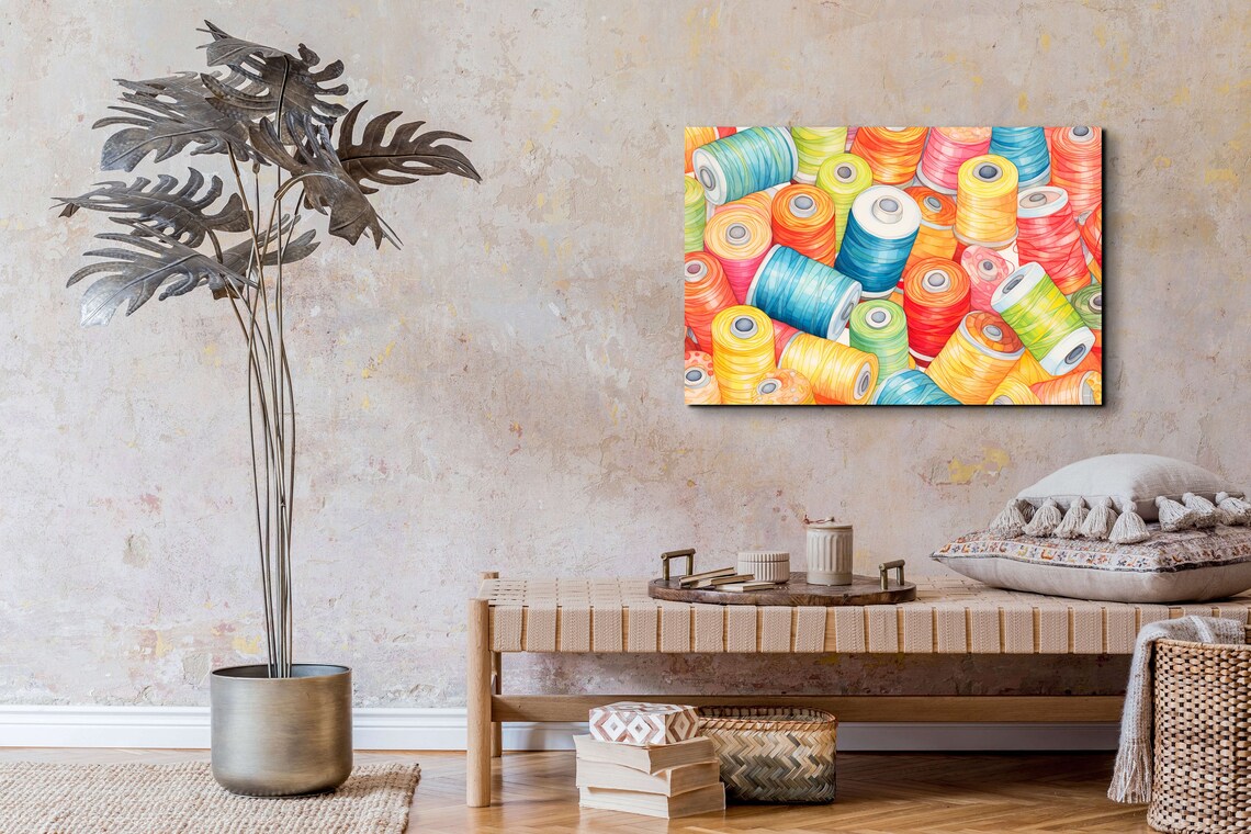 Thread And Sewing Colorful Minimalist Wall Print - Image 6
