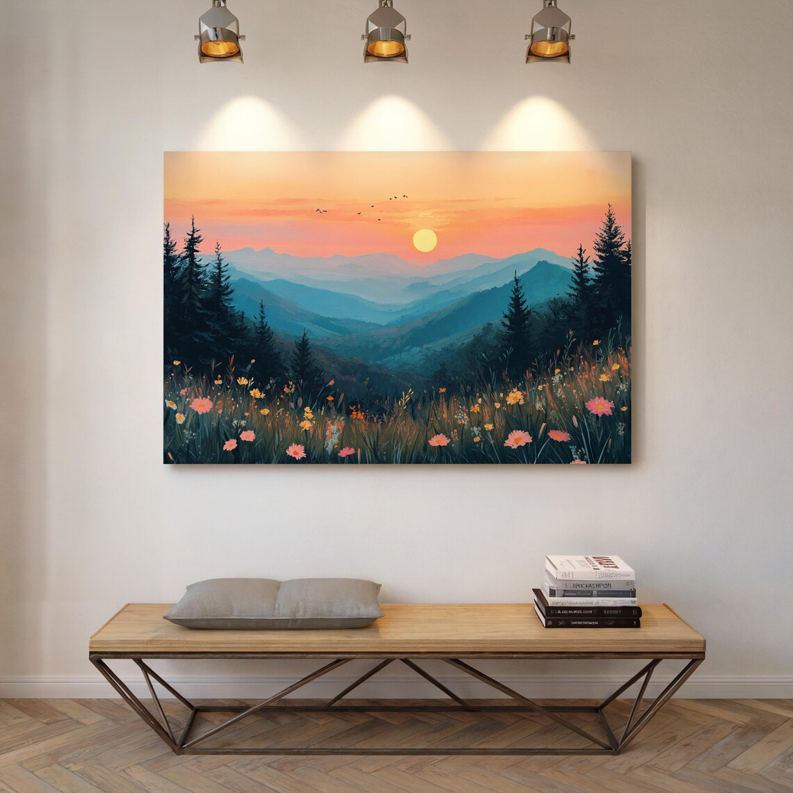 Majestic Sunset Over Mountain Valley, Nature Landscape - Image 7
