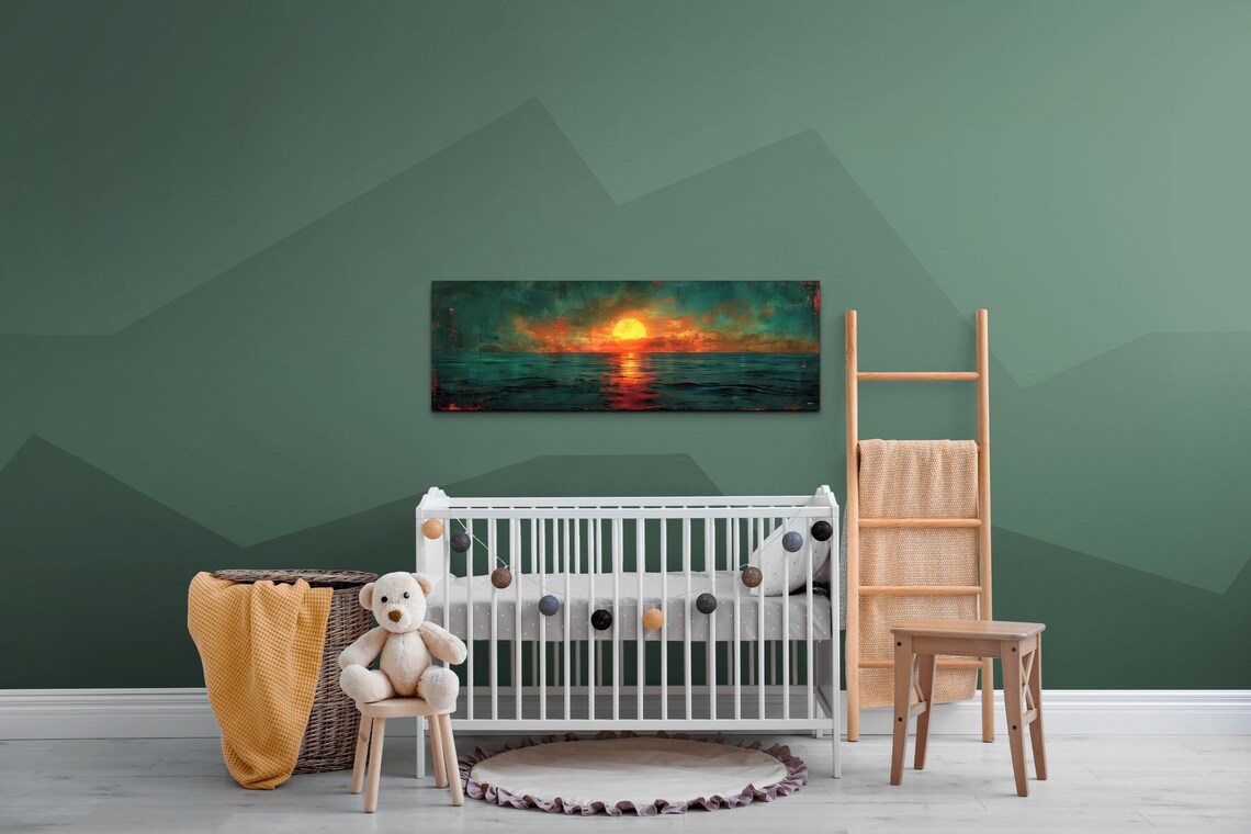 Panoramic Mid-Century Modern Sunset Art Print - Image 6