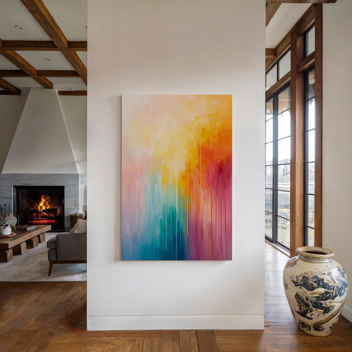 Colorful Abstract Drip Painting, Modern Wall Art - Image 5