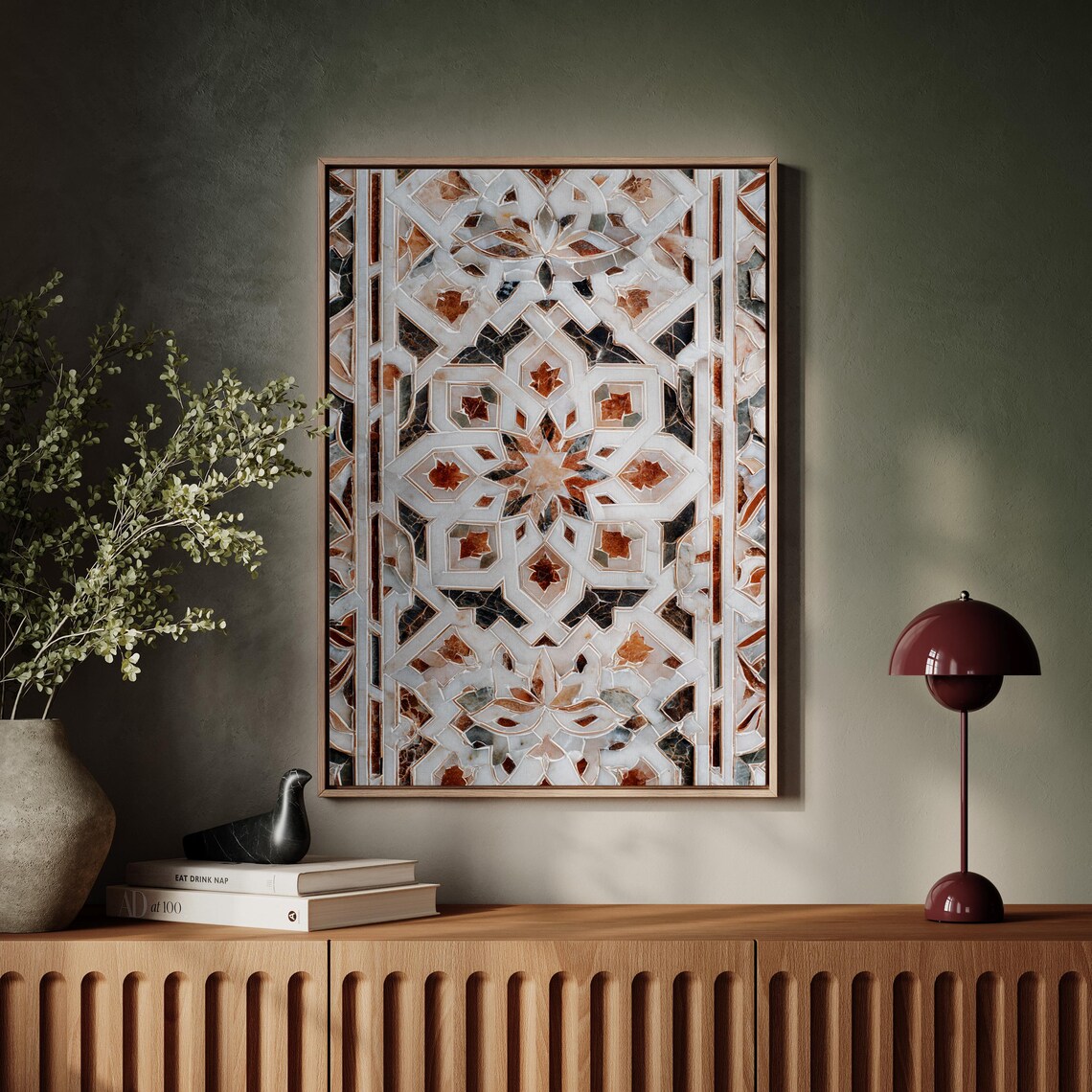 Geometric Mosaic Tile Pattern Star Moroccan Style Decorative Art Poster