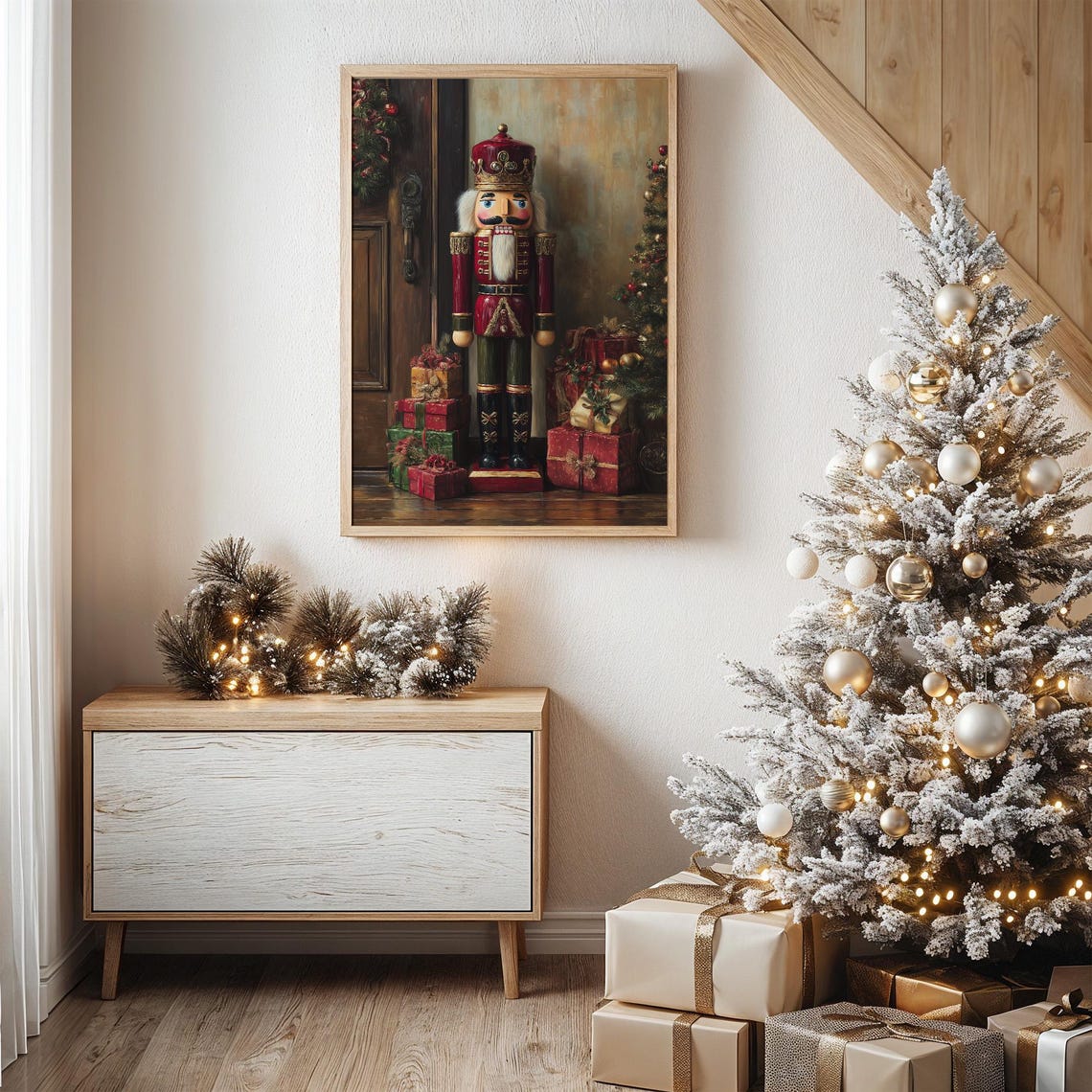 Classic Nutcracker Christmas Art Print