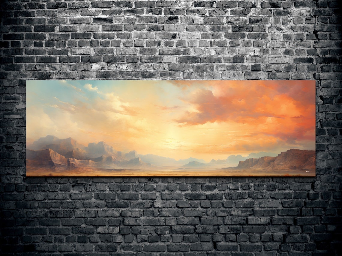 Panoramic Desert Mesas At Sunset Dramatic Cloudscape Art Poster - Image 2