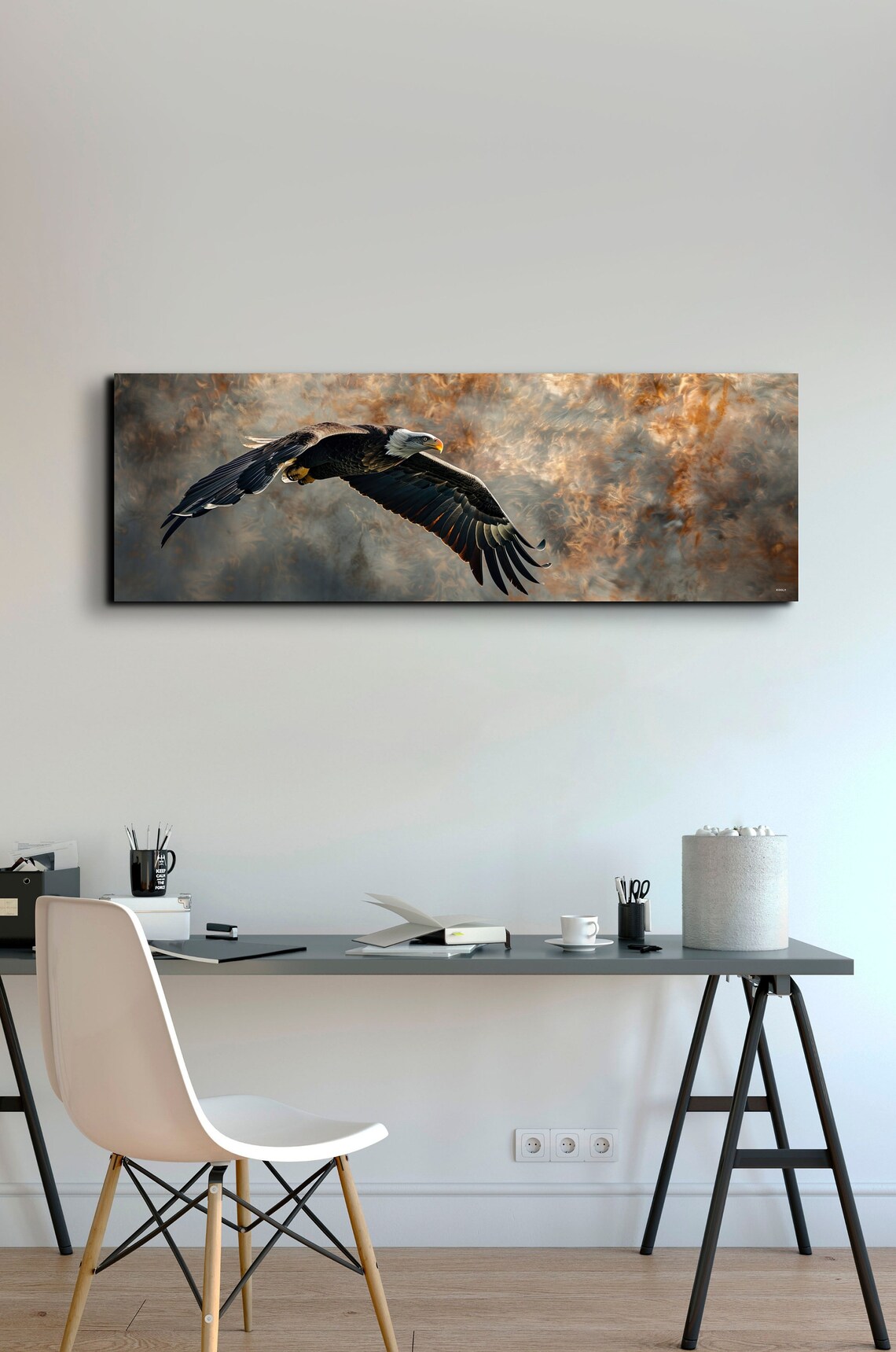 Flying Eagle Art Print, Animal Bird Wall Decor - Image 4